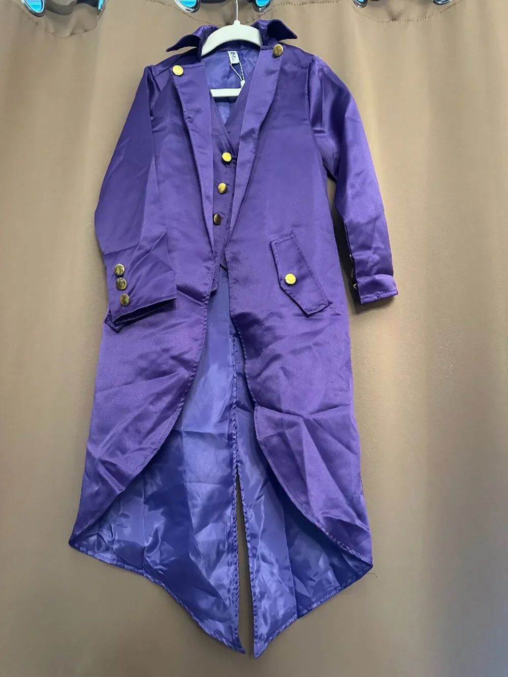 EFIEL Purple Satin Tailcoat Costume Jacket